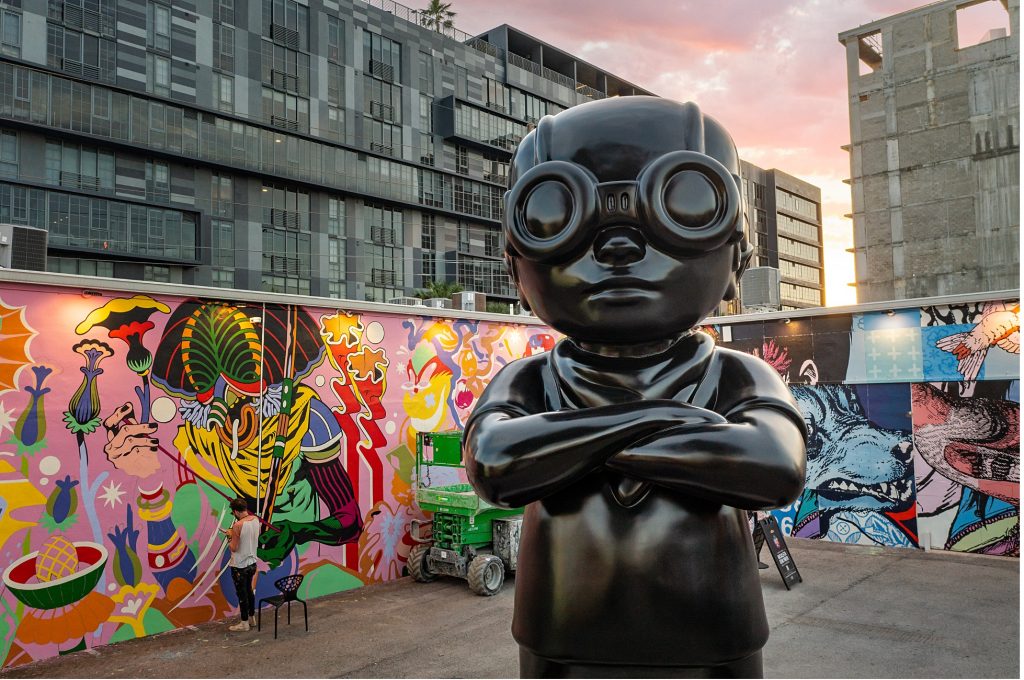 Image courtesy of Wynwood Walls and Nika Kramer, Sculpture by Hebru Brantley