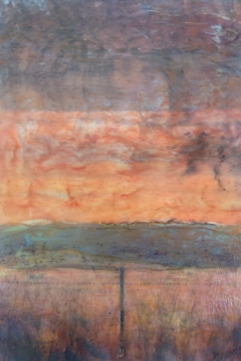 ‘Fire in Our Skies’ Encaustic Original (Triptych), January 2020