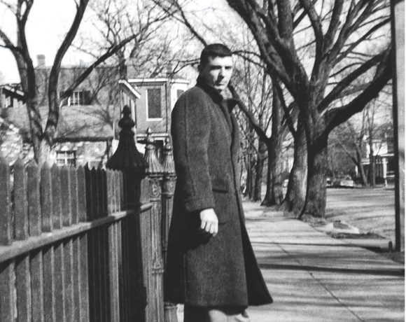 Photo courtesy of The Artist Book Foundation (Robert Kipniss in overcoat on sidewalk, Petersberg, VA, 1957)